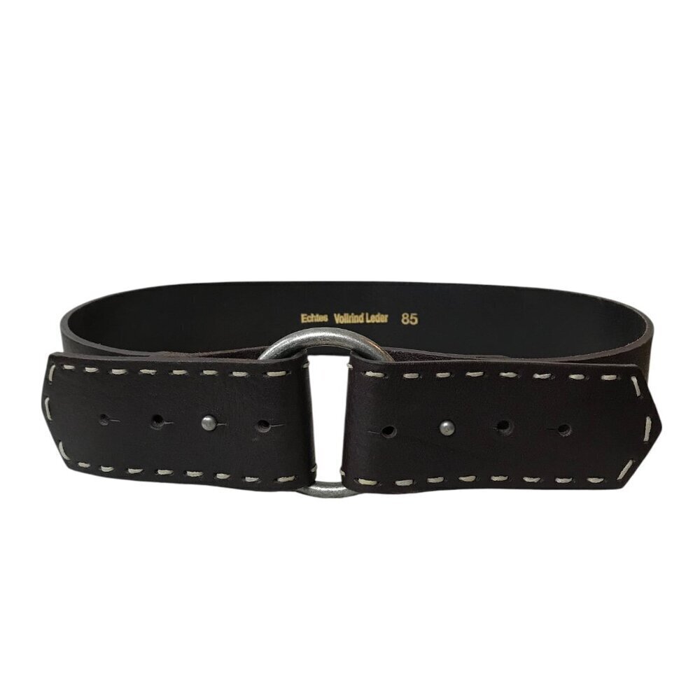 Echtes Vollrind Leder 85 Brown Leather Accent Belt Size S